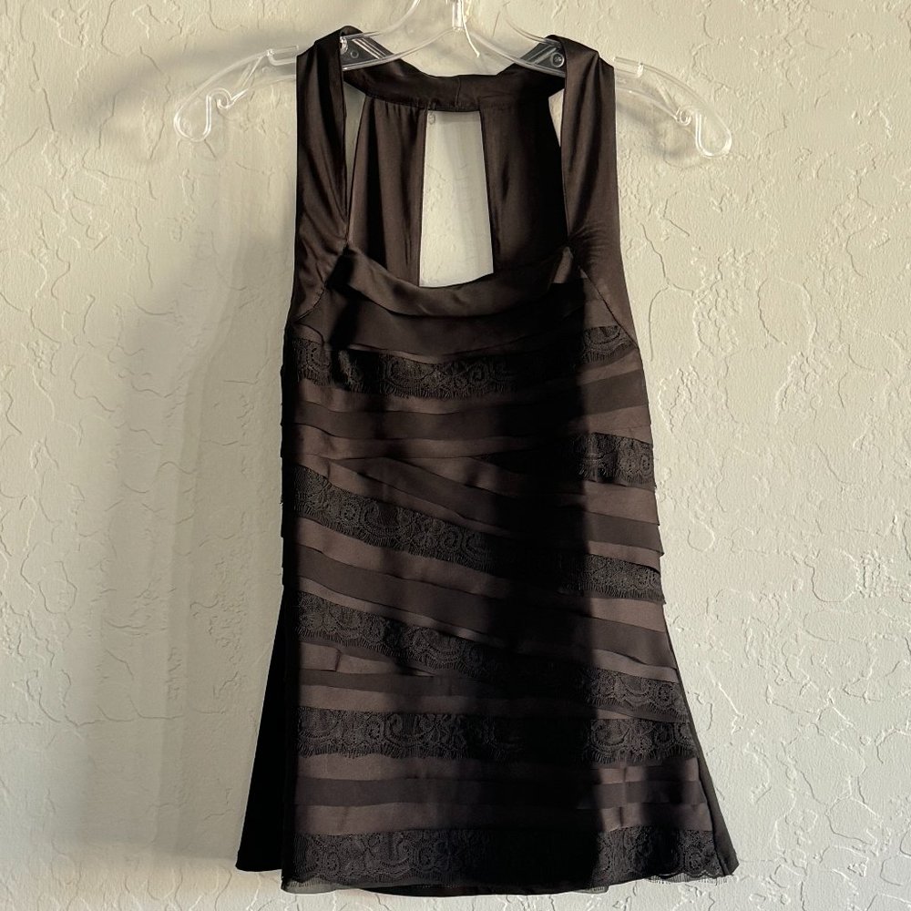 WHBM Black Tiered Halter Top - Picture 5 of 11